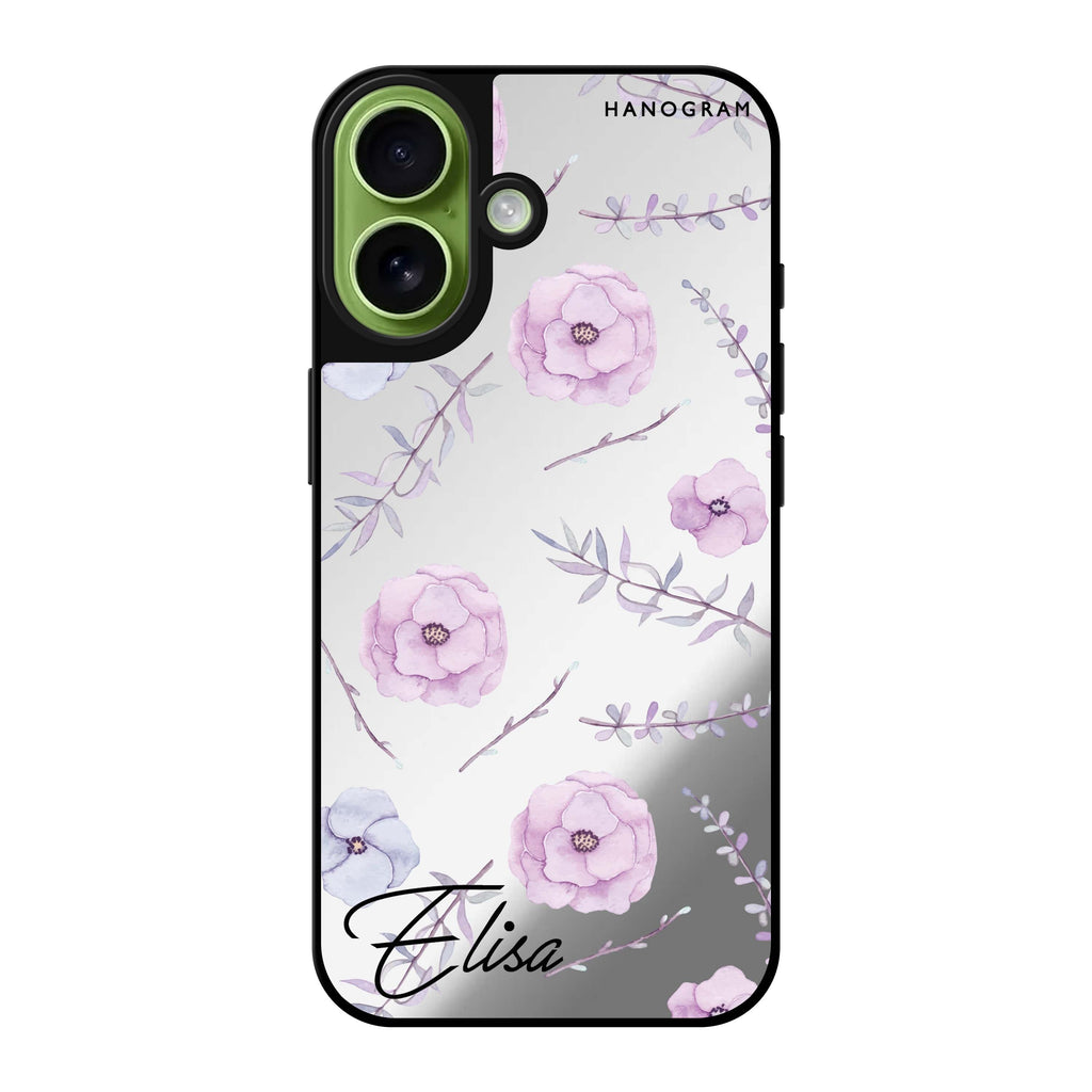 Reflective iPhone 16 Mirror Case –Vibrant Floral Design