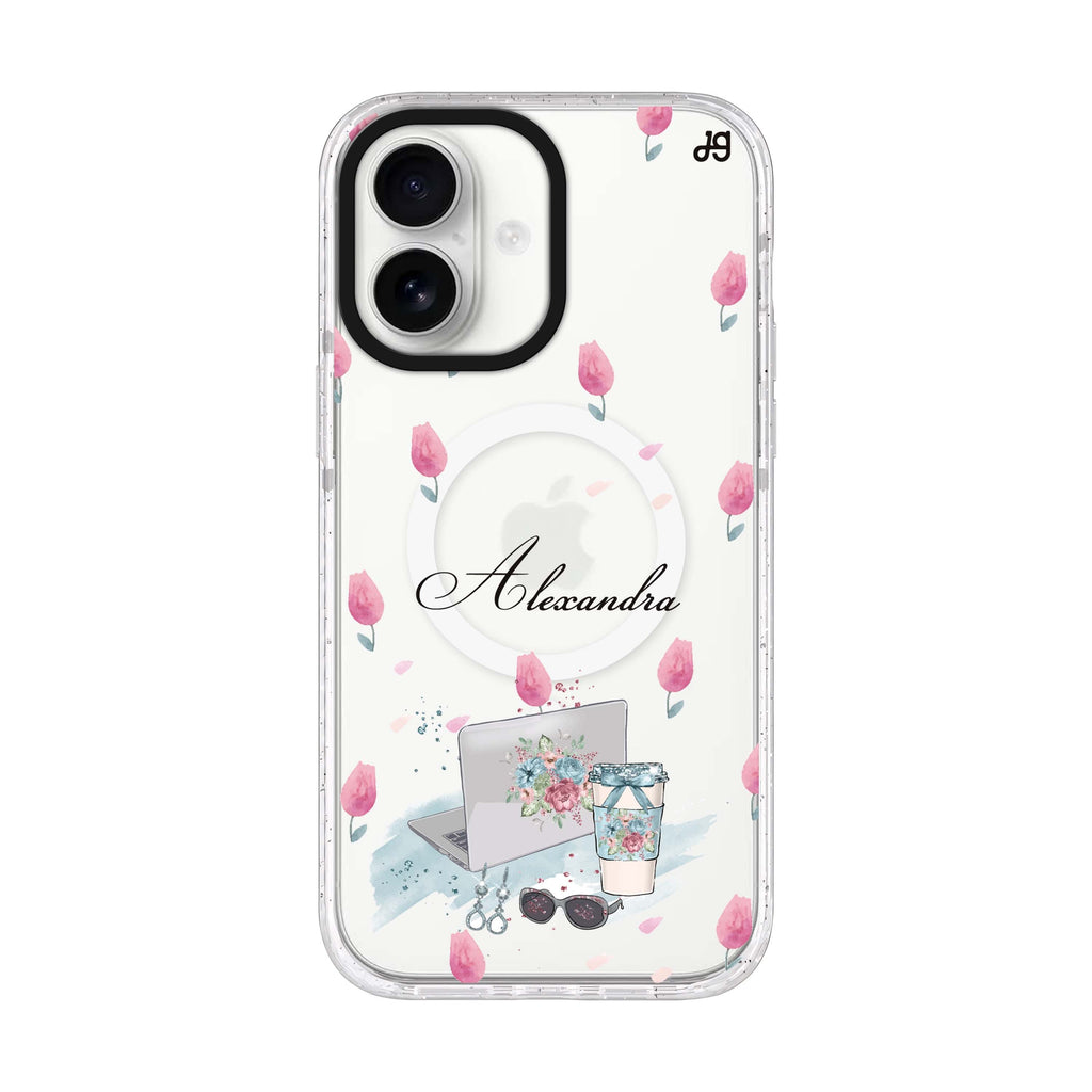 My Foral Lifestyle iPhone 17 水晶透明保護殼正面展示