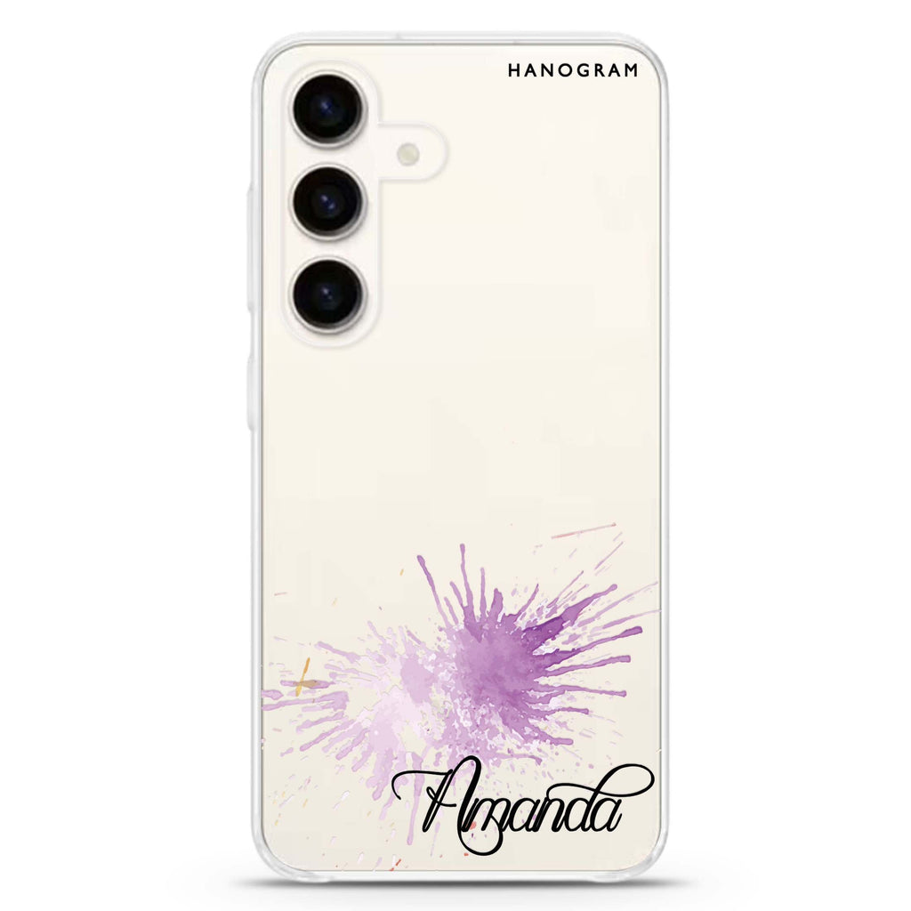 Paint Smash Samsung Galaxy S26/S25/S24 可加名字水晶透明保護殼正面展示