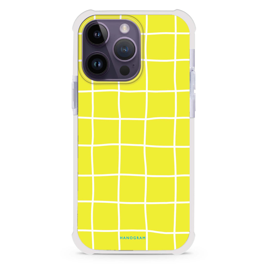 Yellow Checked Pattern iPhone Magsafe 兼容超強防摔保護殼