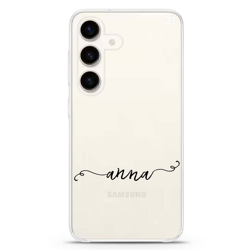Vine Samsung Galaxy S26/S25/S24 可加名字水晶透明保護殼正面展示