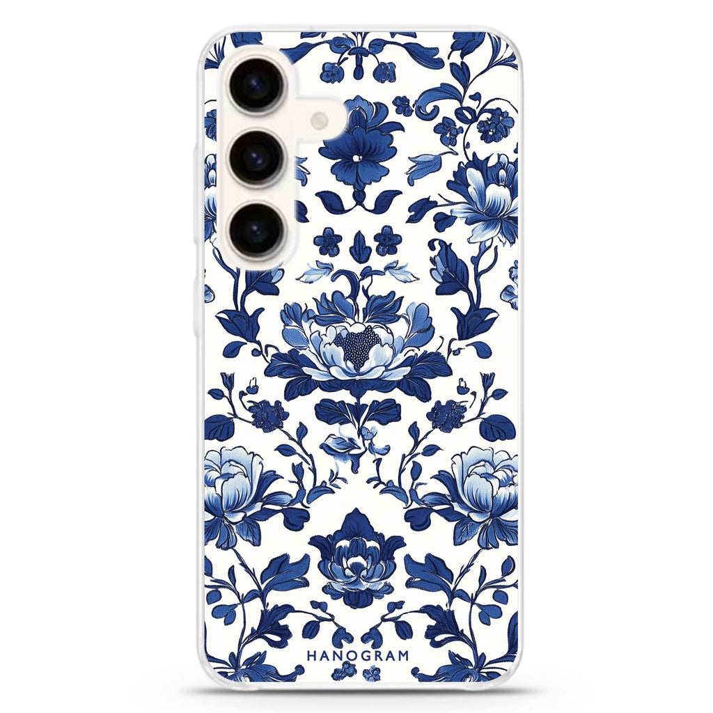 Porcelain Elegance Samsung Galaxy S26/S25/S24 水晶透明保護殼正面展示