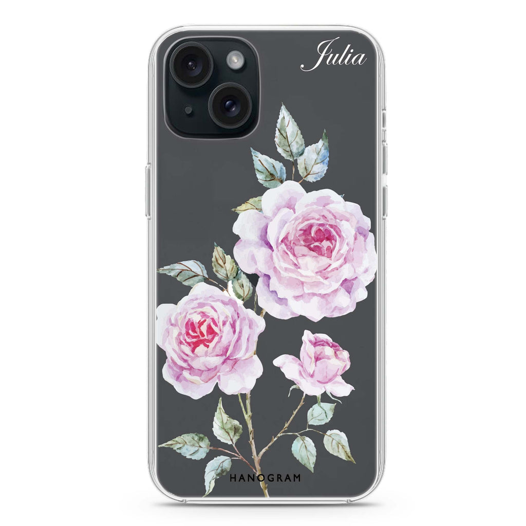 Simple Floral iPhone 15 水晶透明保護殼