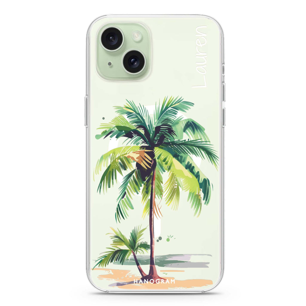 Island Palms iPhone 15 Magsafe 兼容水晶透明保護殼