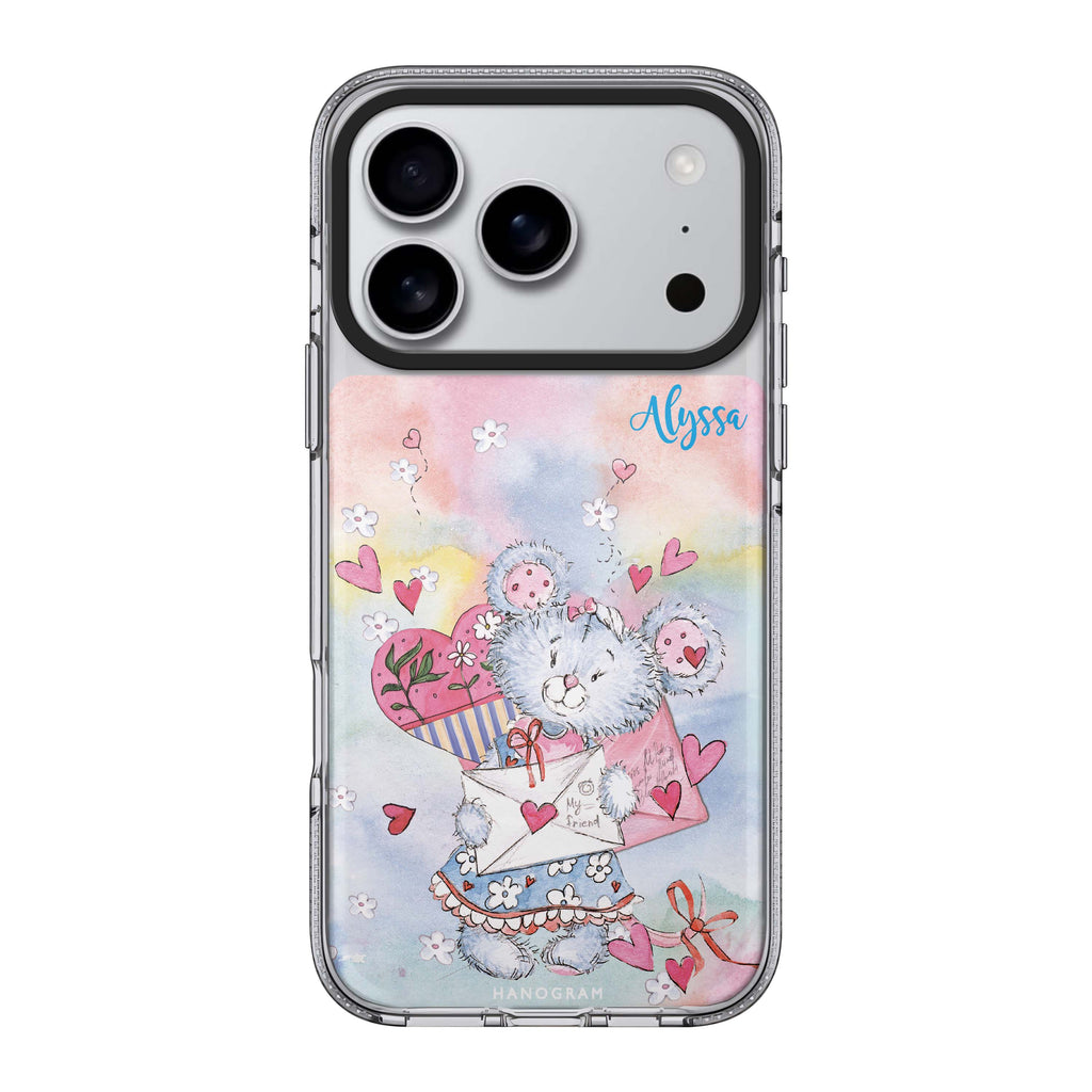 Sweet Bear 款式 2 iPhone 17 Pro Max MagSafe 水晶透明保護殼 小熊圖案設計 可自訂名字 圖1