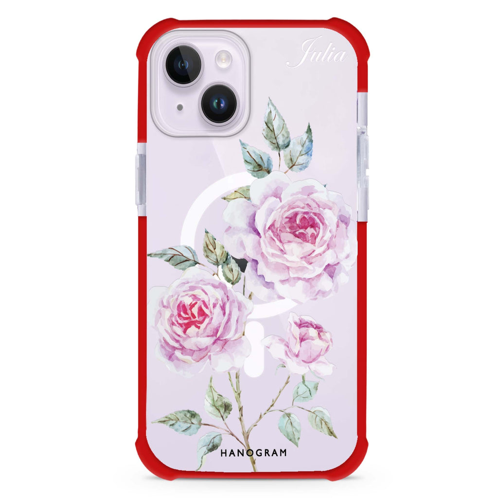 Simple Floral iPhone 15 Plus Magsafe 兼容超強防摔保護殼