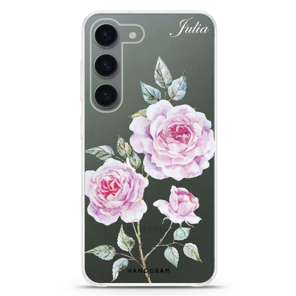 Simple Floral Samsung Galaxy 水晶透明保護殼
