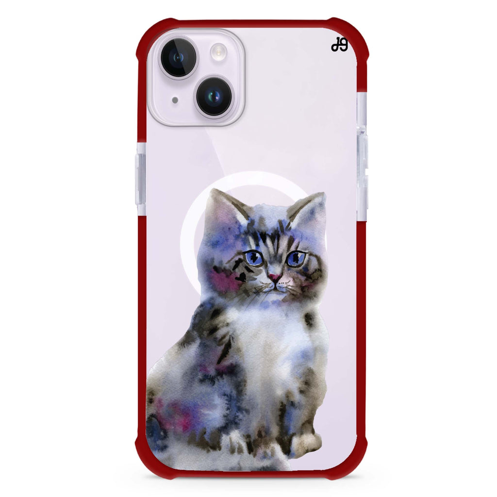 Watercolour Cat iPhone 15 Plus Magsafe 兼容超強防摔保護殼