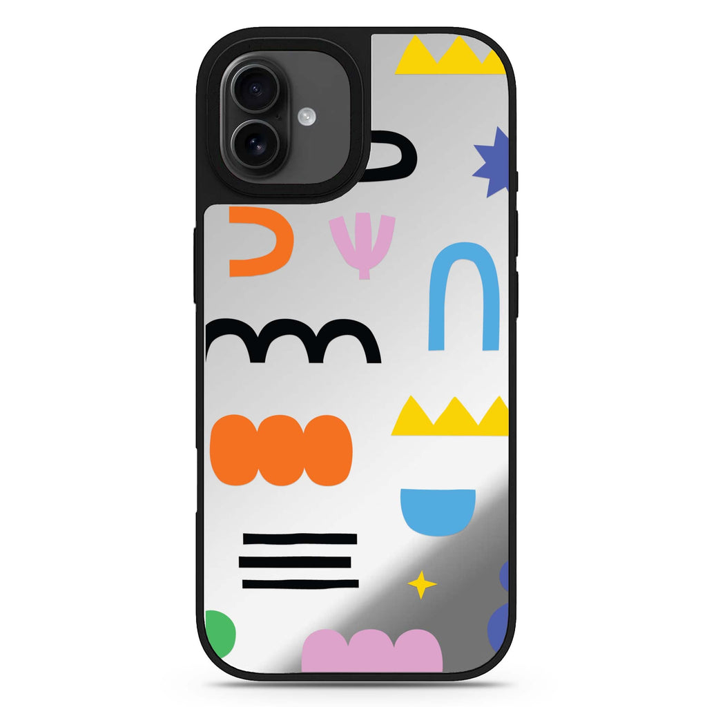 Abstract Doodles Pattern 款式1 iPhone 17 抽象藝術鏡面手機殼 主圖設計