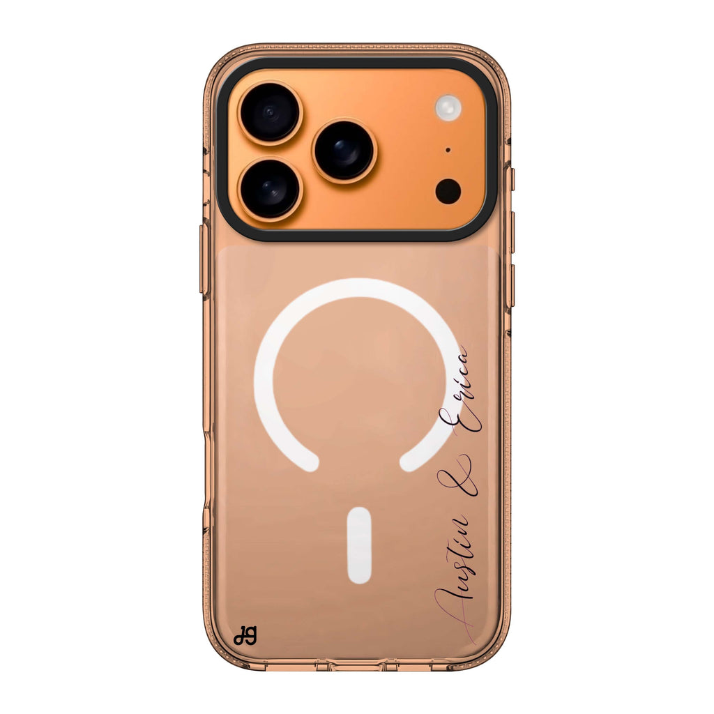 Handwritten You And Me iPhone 17 Pro Max MagSafe 水晶透明保護殼 文字設計設計 可自訂雙名字及字色 圖1