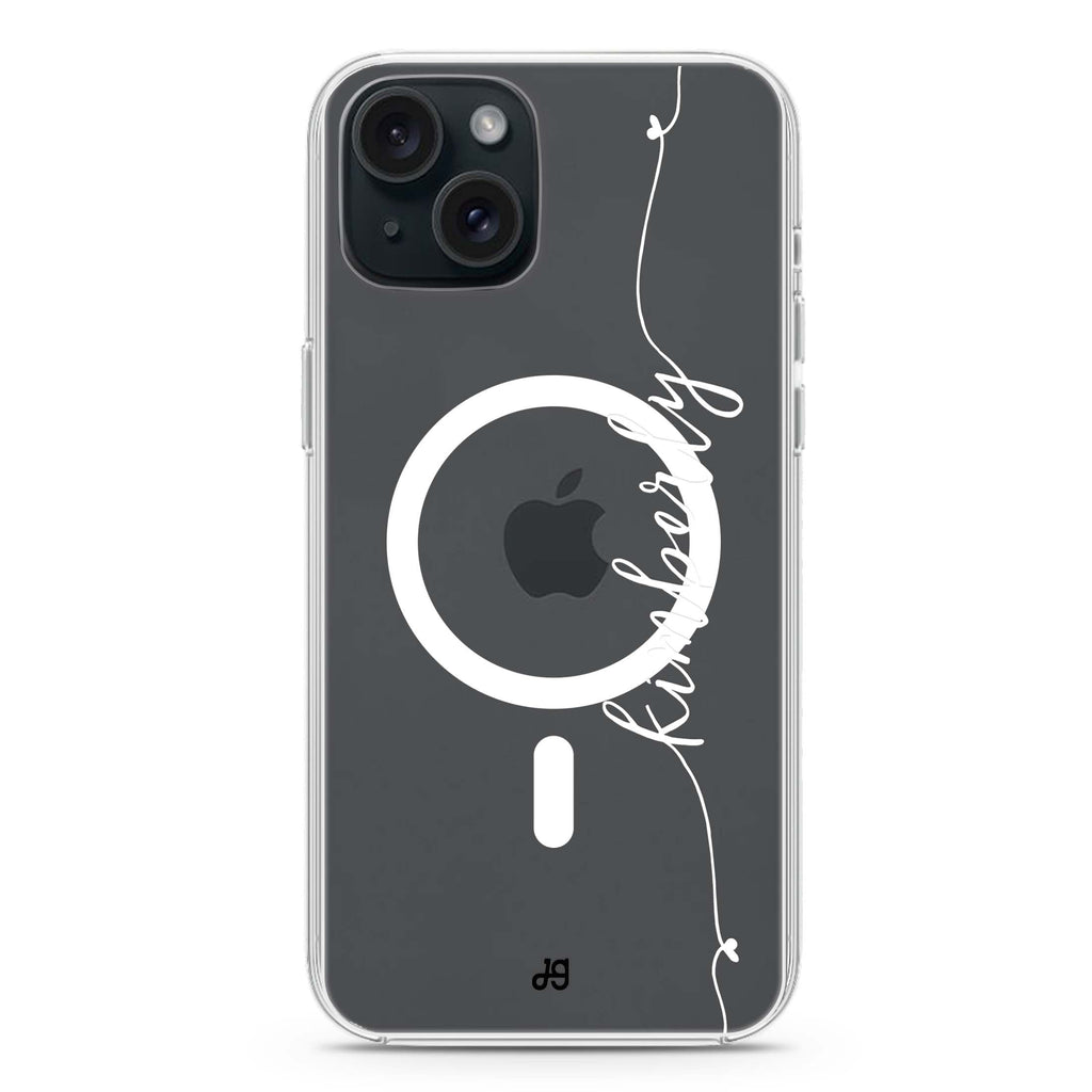 Heart Word iPhone 15 Magsafe 兼容水晶透明保護殼