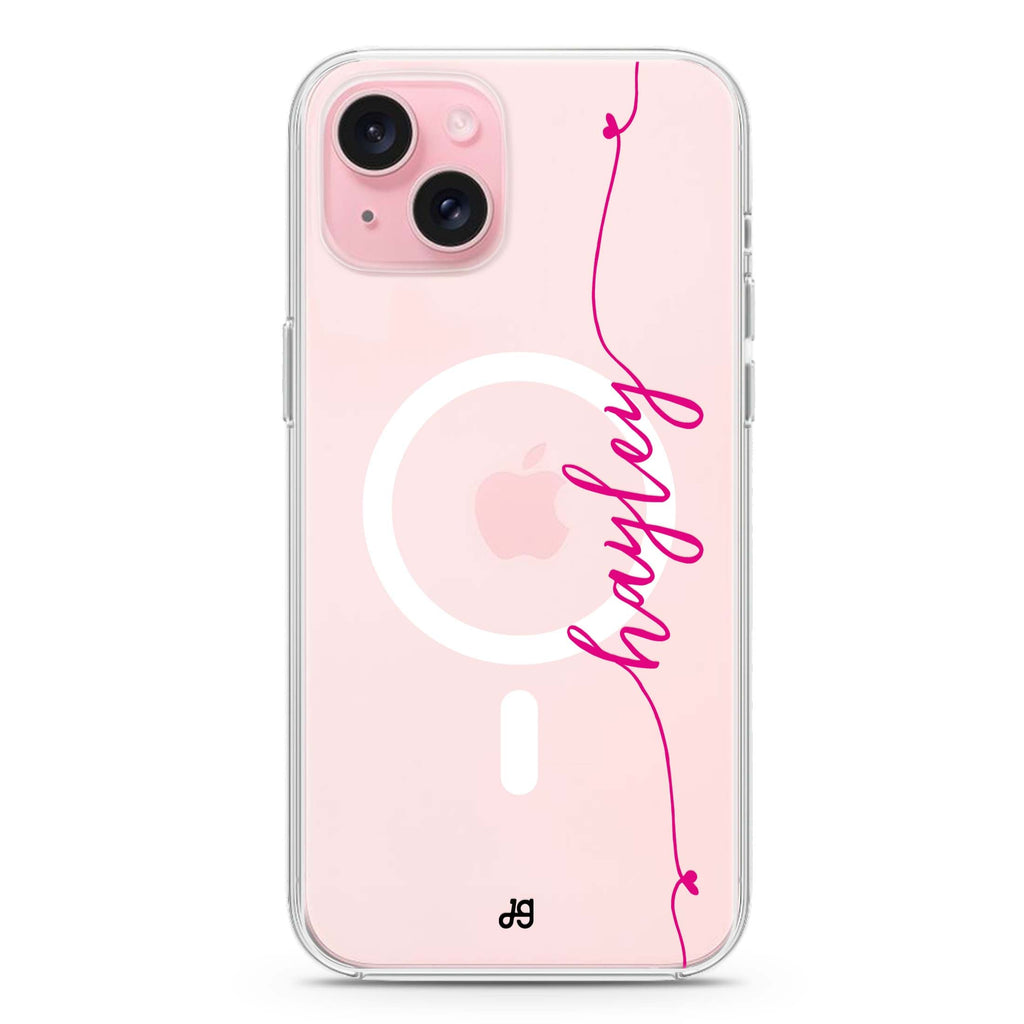Heart Word iPhone 15 Plus Magsafe 兼容水晶透明保護殼