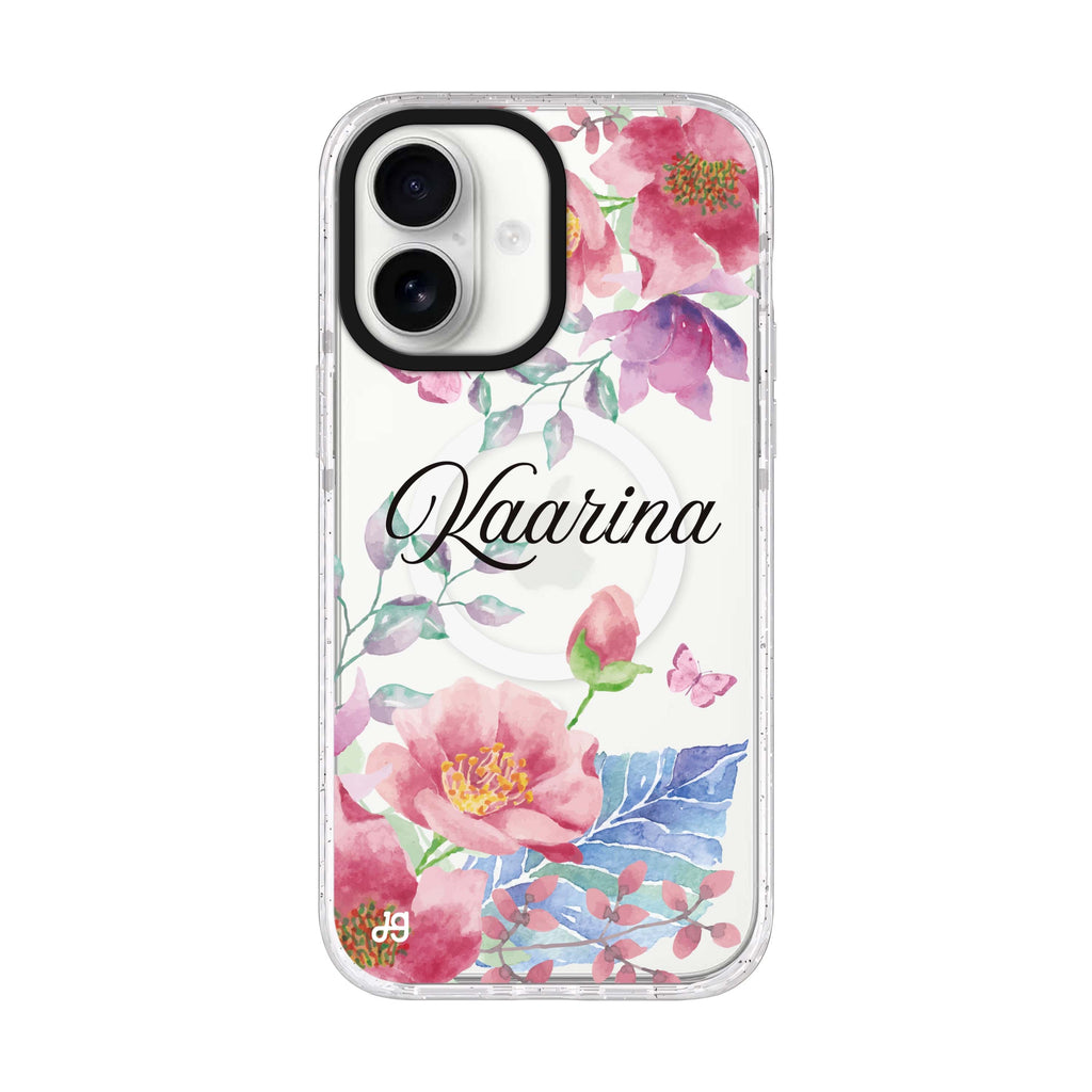 Butterfly Garden iPhone 17 水晶透明保護殼正面展示