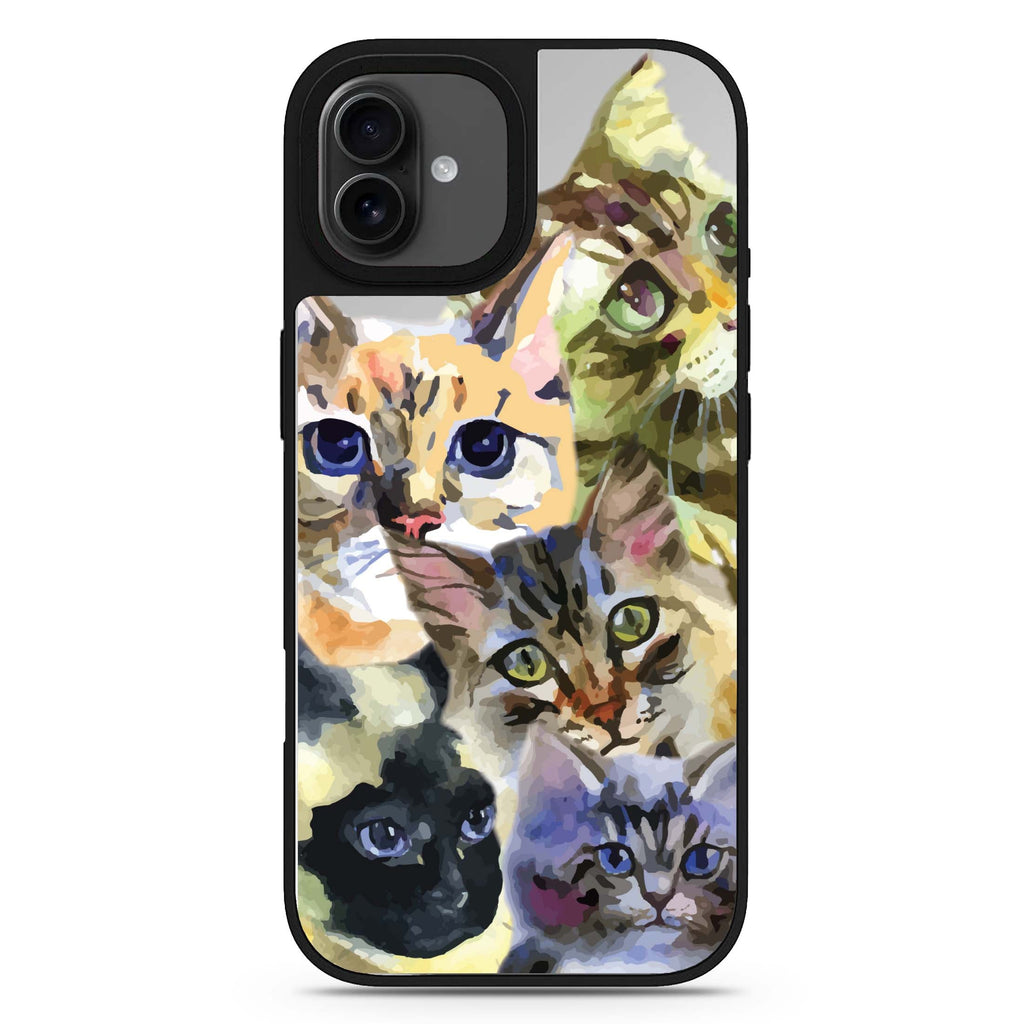 Watercolour Cat 款式2 iPhone 17 貓咪鏡面手機殼 主圖設計