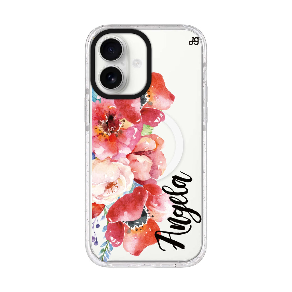 Poppies iPhone 17 水晶透明保護殼正面展示