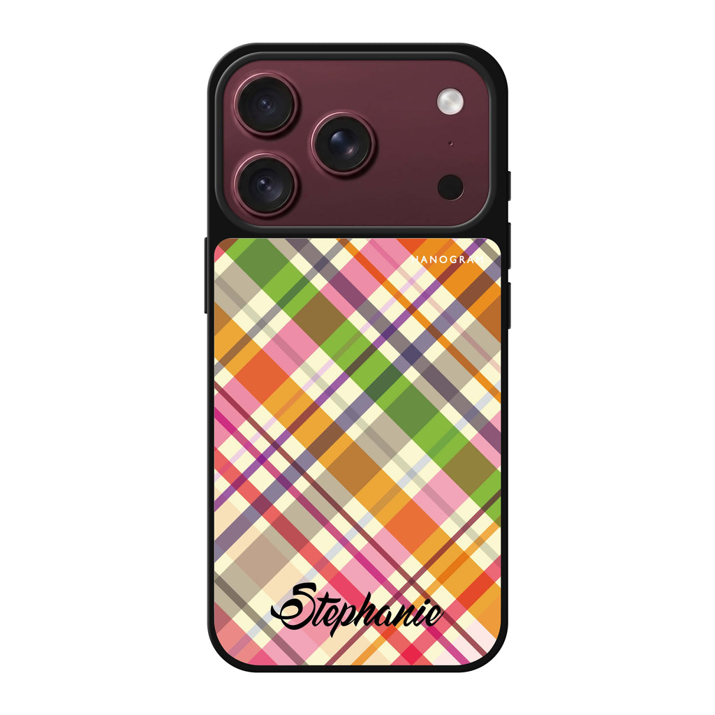 Colourful Checker Custom Name 鏡面手機殼