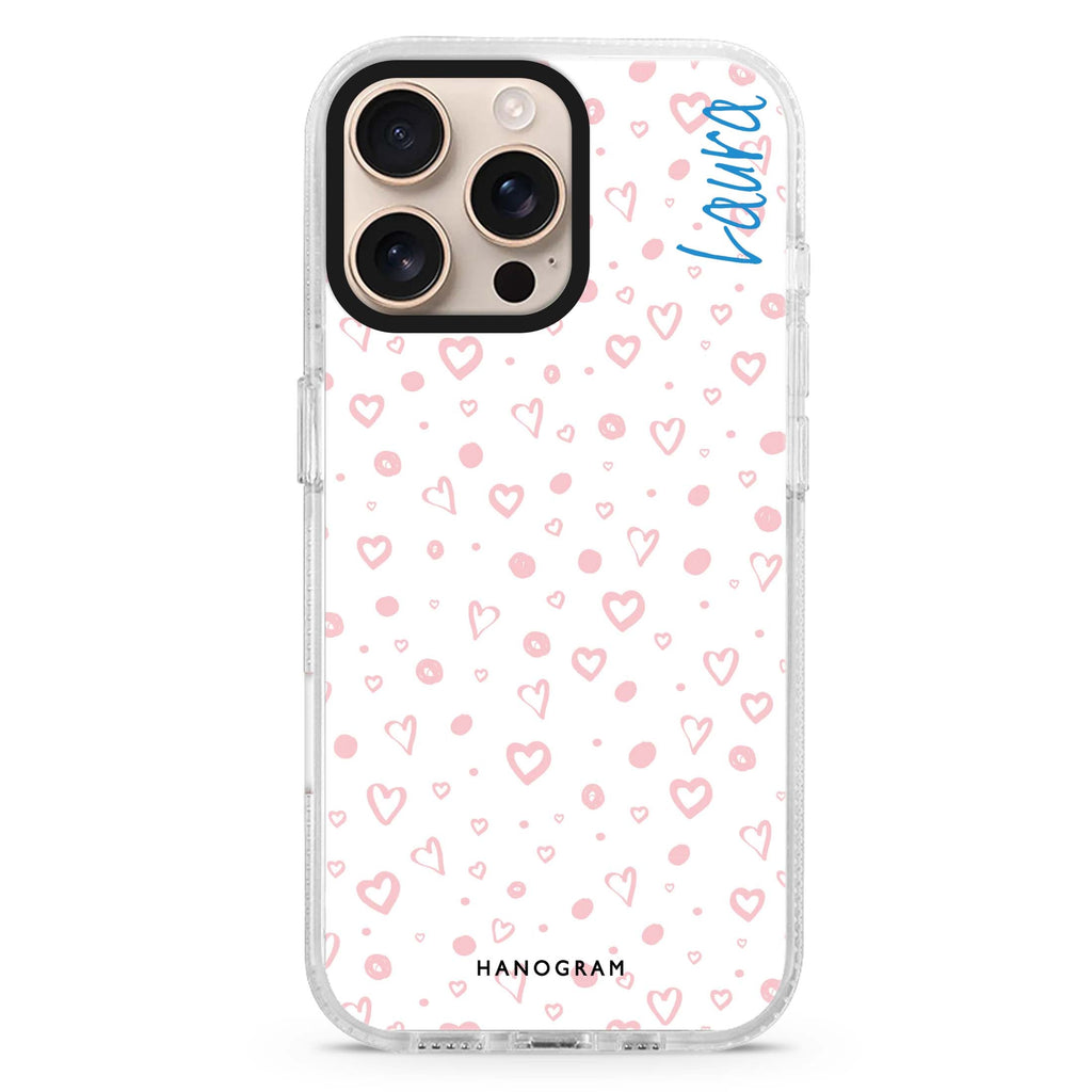 Pinky Hearts Magsafe 兼容水晶透明保護殼
