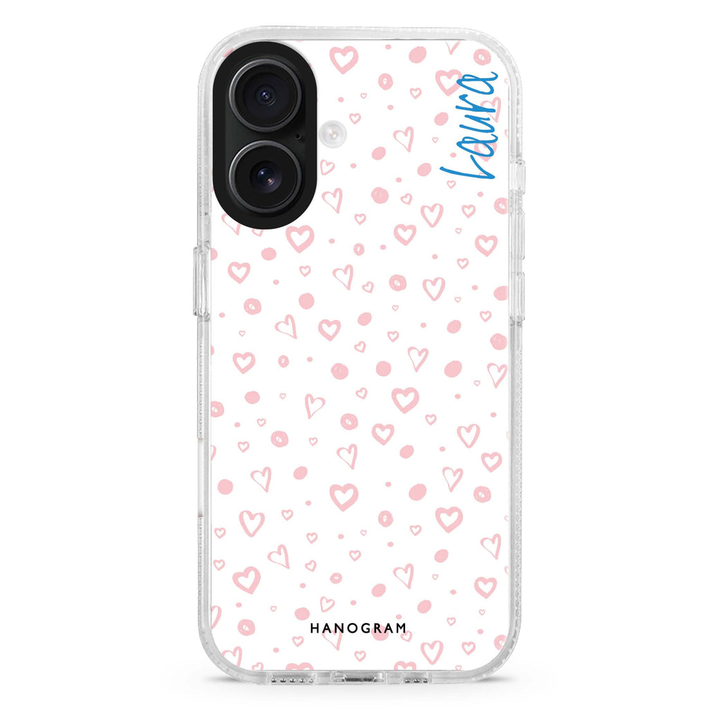 Pinky Hearts Magsafe 兼容水晶透明保護殼