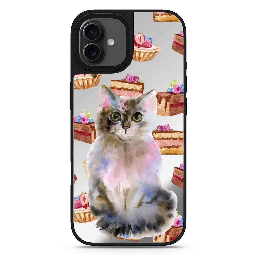 Watercolour Cat 款式3 iPhone 17 貓咪鏡面手機殼 主圖設計