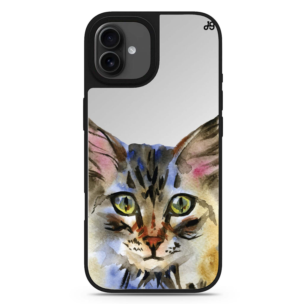 Watercolour Cat 款式7 iPhone 17 貓咪鏡面手機殼 主圖設計