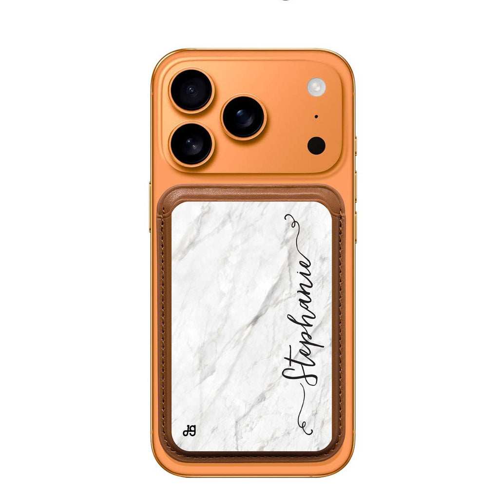 Vertical Cursive & Marble Sleek Magsafe 卡套