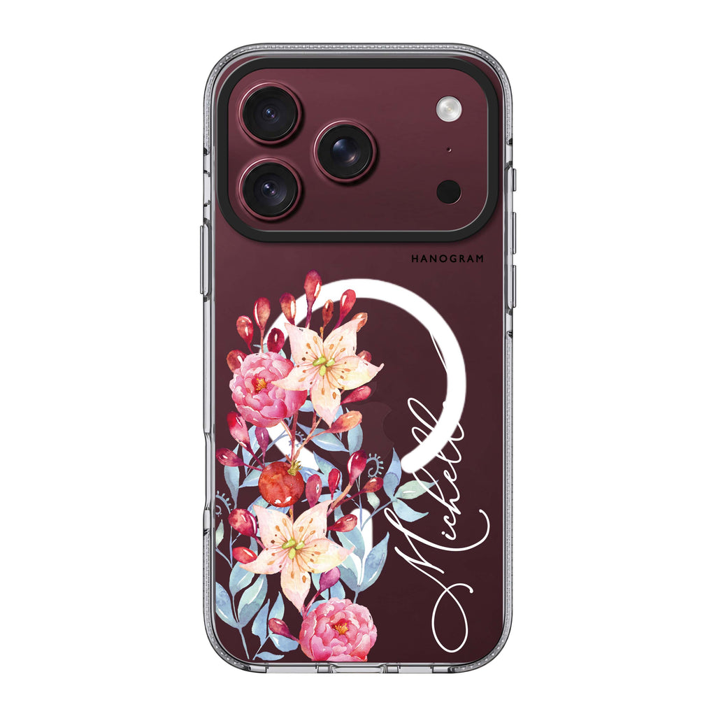 Pink Watercolor Floral Bouquet 水晶透明保護殼