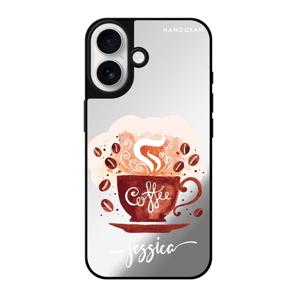 Reflective iPhone 16 Mirror Case –Fragrant coffee Design