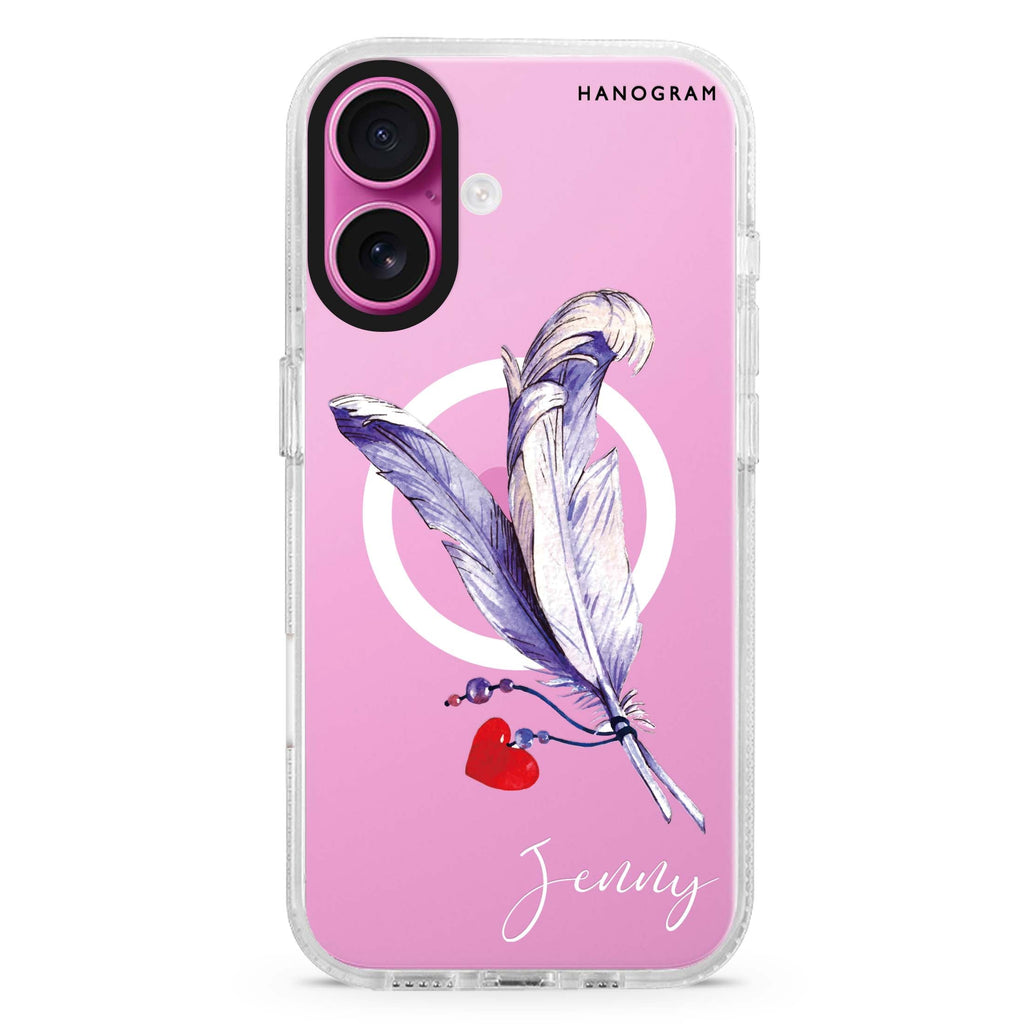 Feather Love Magsafe 兼容水晶透明保護殼