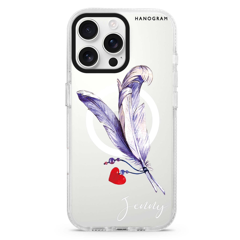 Feather Love Magsafe 兼容水晶透明保護殼