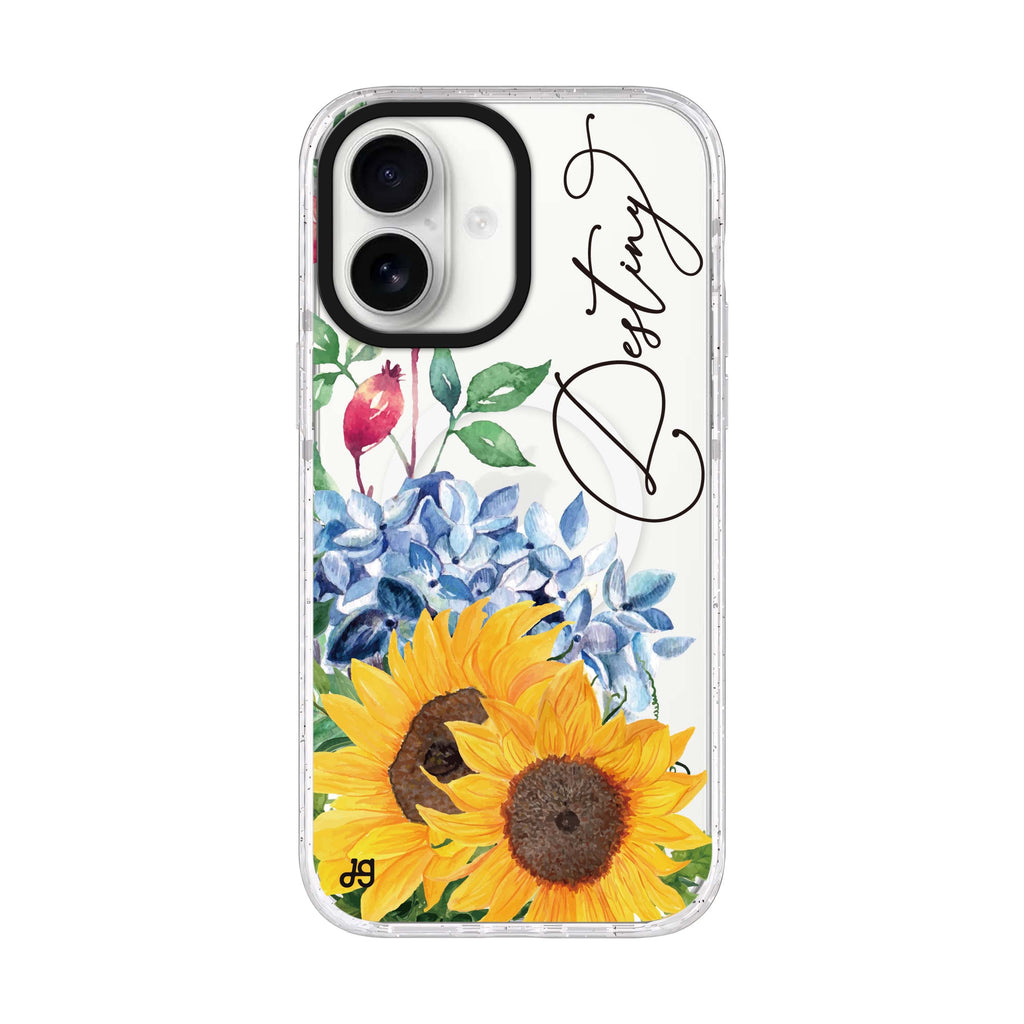 Blooming Sunflower iPhone 17 水晶透明保護殼正面展示