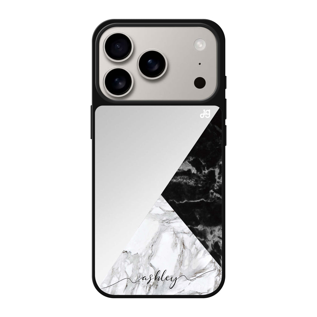 Black And White Marble 款式1 大理石 iPhone 17 Pro Max 鏡面手機殼主圖