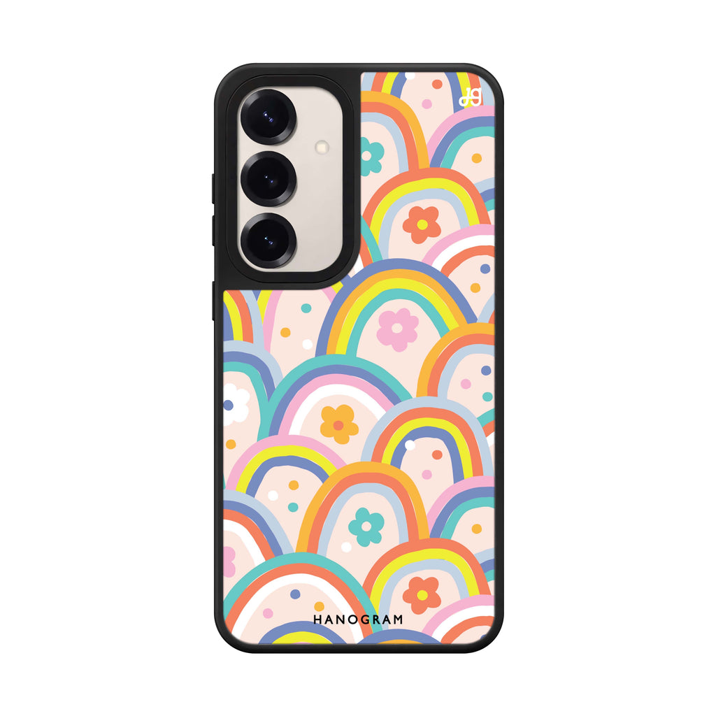 Colourful Rainbow Floral 鏡面手機殼