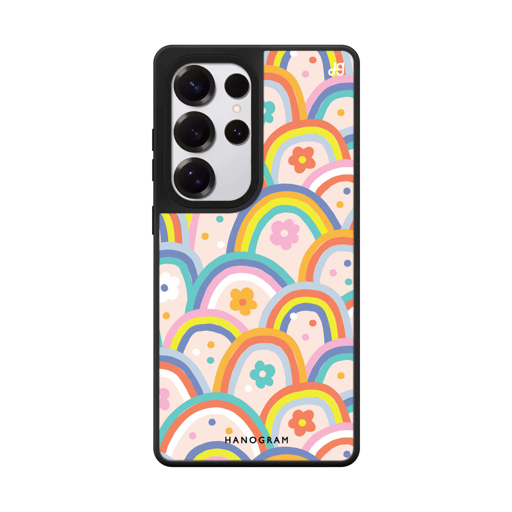 Colourful Rainbow Floral 鏡面手機殼