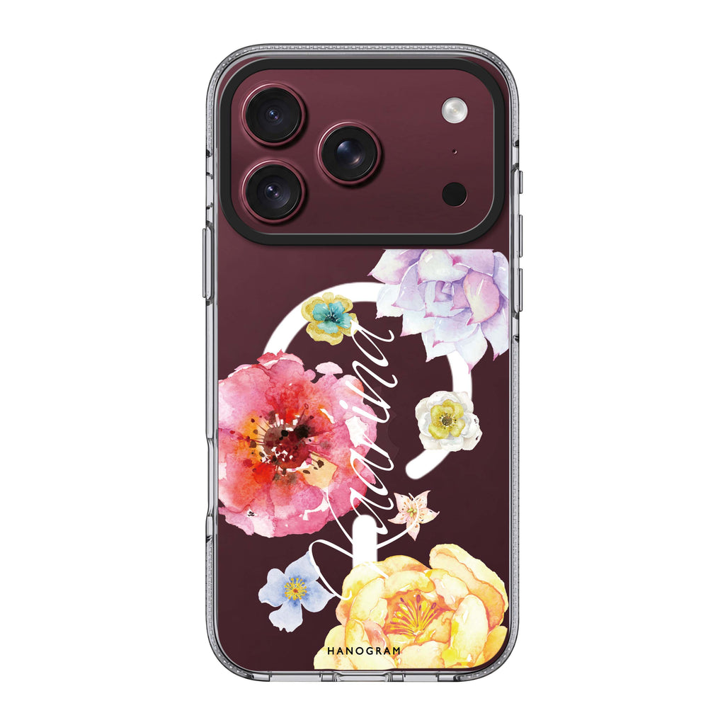 Colorful Watercolor Flowers 水晶透明保護殼