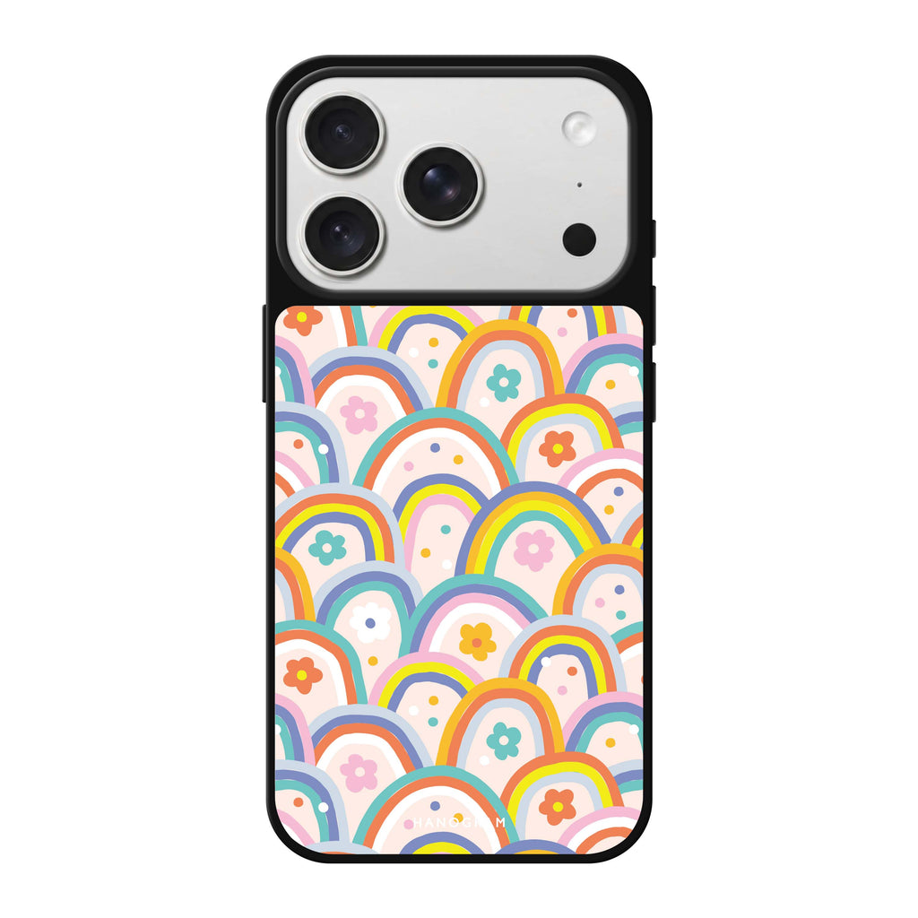 Colourful Rainbow Floral 鏡面手機殼