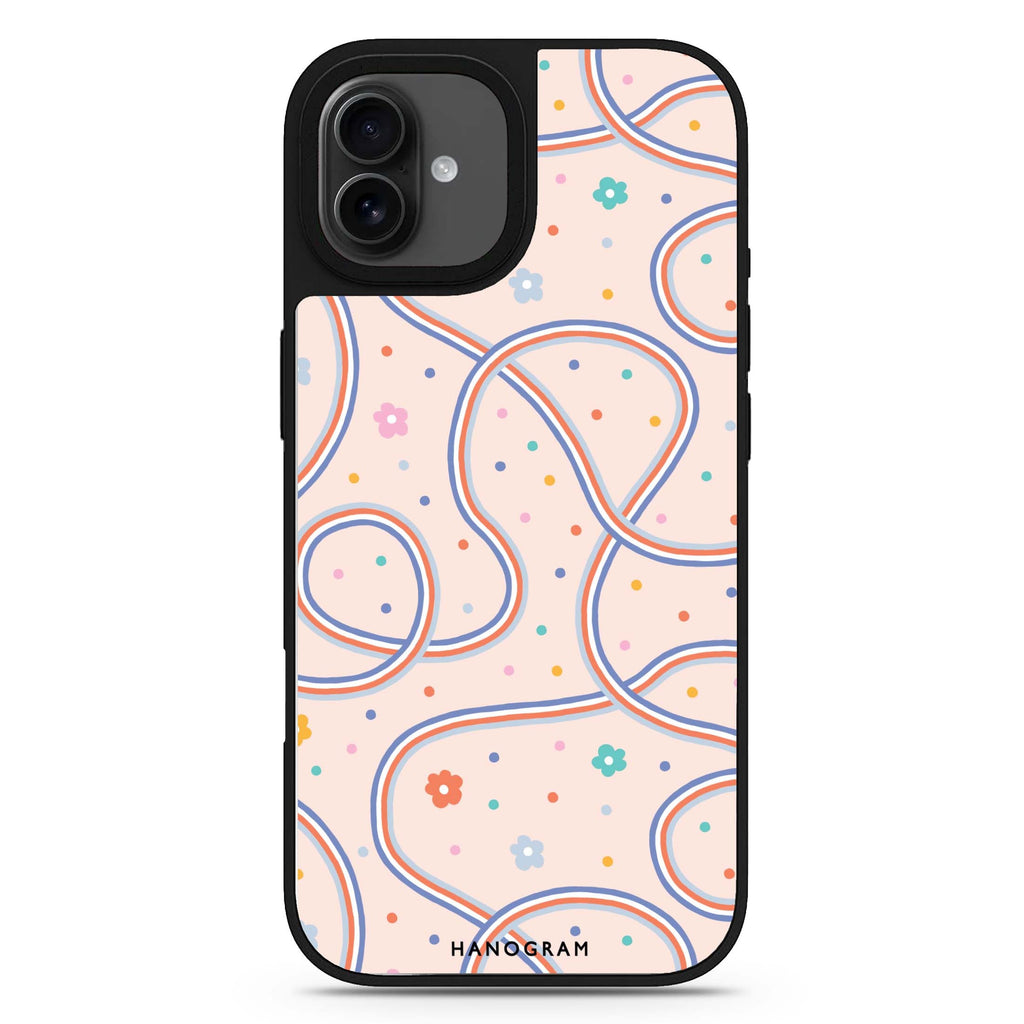 Floral & Line iPhone 17 花卉鏡面手機殼 主圖設計