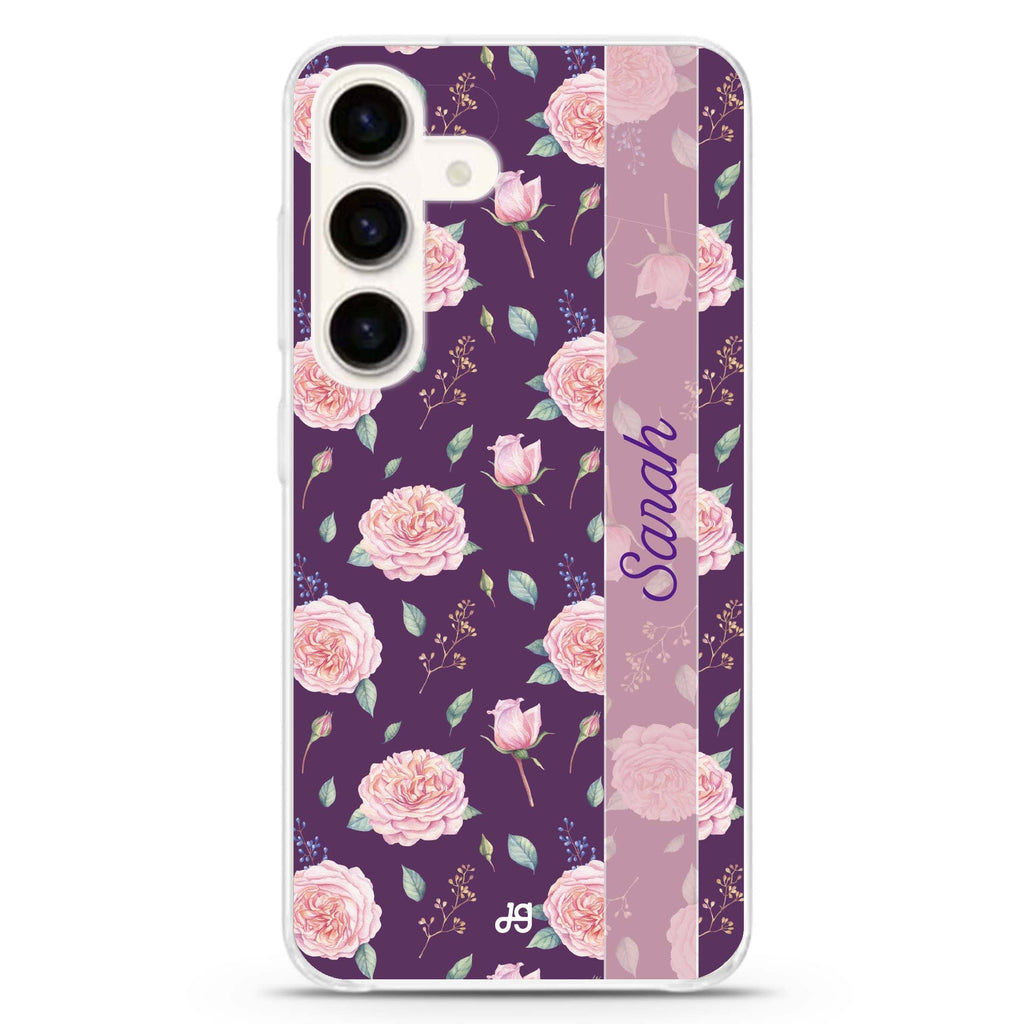 Naughty Purple Samsung Galaxy S26/S25/S24 可加名字水晶透明保護殼正面展示