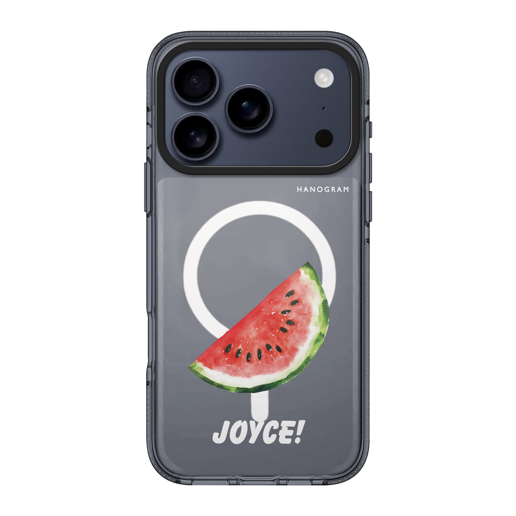Melon Splash iPhone 17 Pro Max MagSafe 水晶透明保護殼 水果圖案設計 可自訂名字及字色 圖1