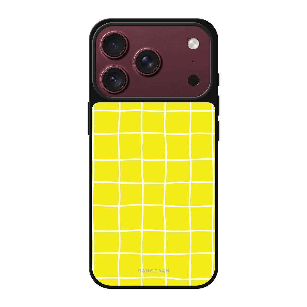 Yellow Checked Pattern 鏡面手機殼