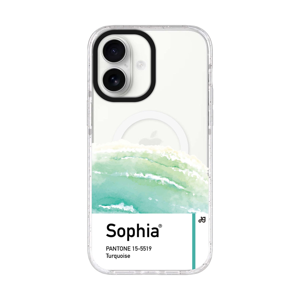 #15-5519 Turquoise I iPhone 17 水晶透明保護殼正面展示