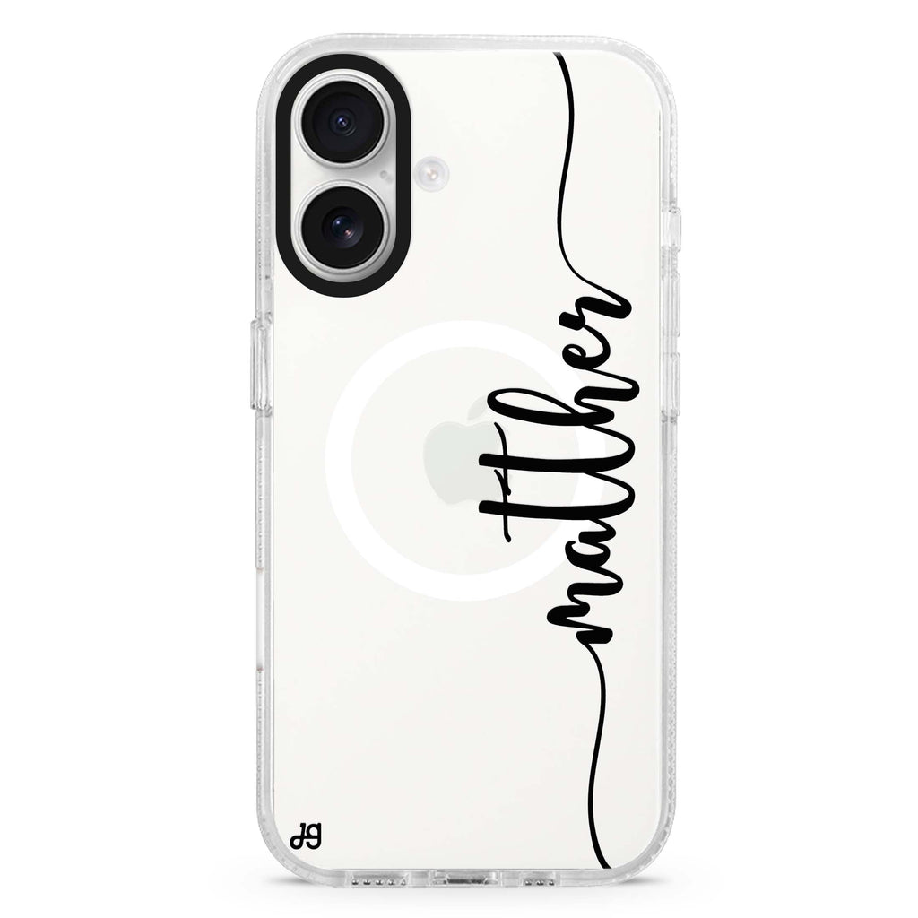 Vertical Script Handwritten Custom Magsafe 兼容水晶透明保護殼