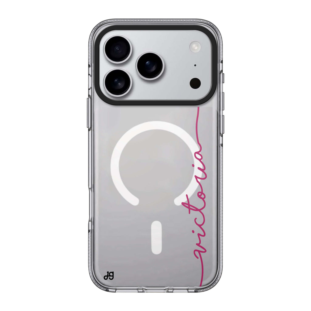 Vertical Handwritten II iPhone 17 Pro Max MagSafe 水晶透明保護殼 文字設計設計 可自訂名字及字色 圖1