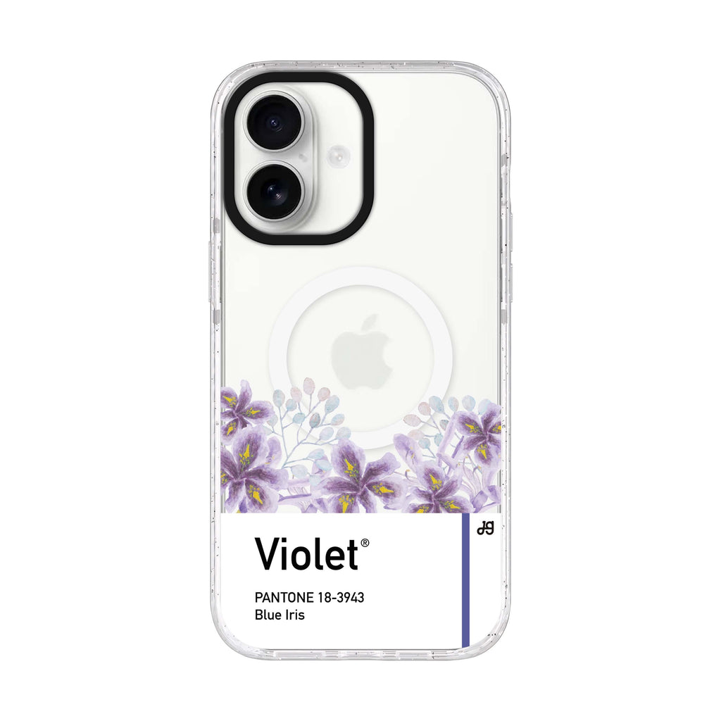 #18-3943 Blue Iris I iPhone 17 水晶透明保護殼正面展示