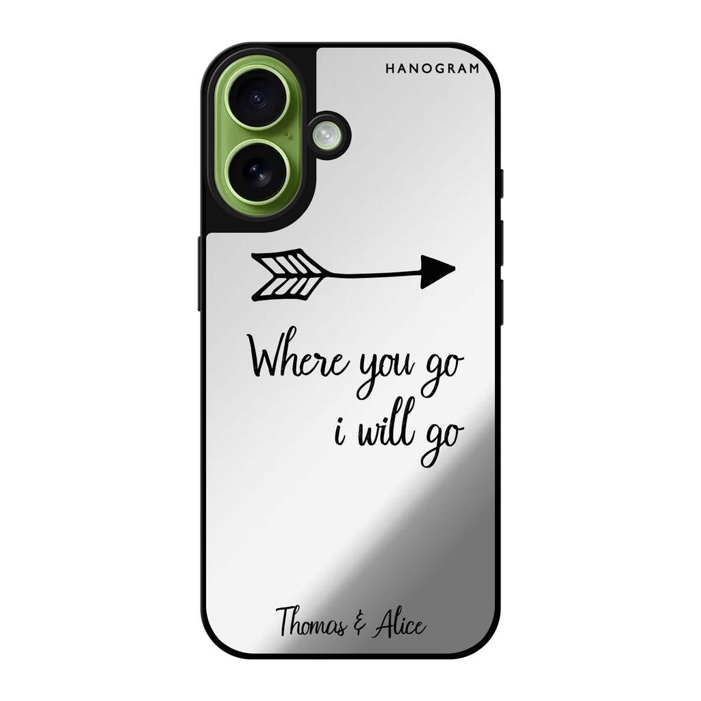 Reflective iPhone 16 Mirror Case –Always love together Design