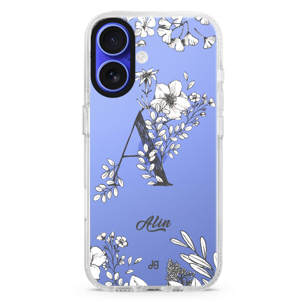 Vintage Floral Monogram 水晶透明保護殼