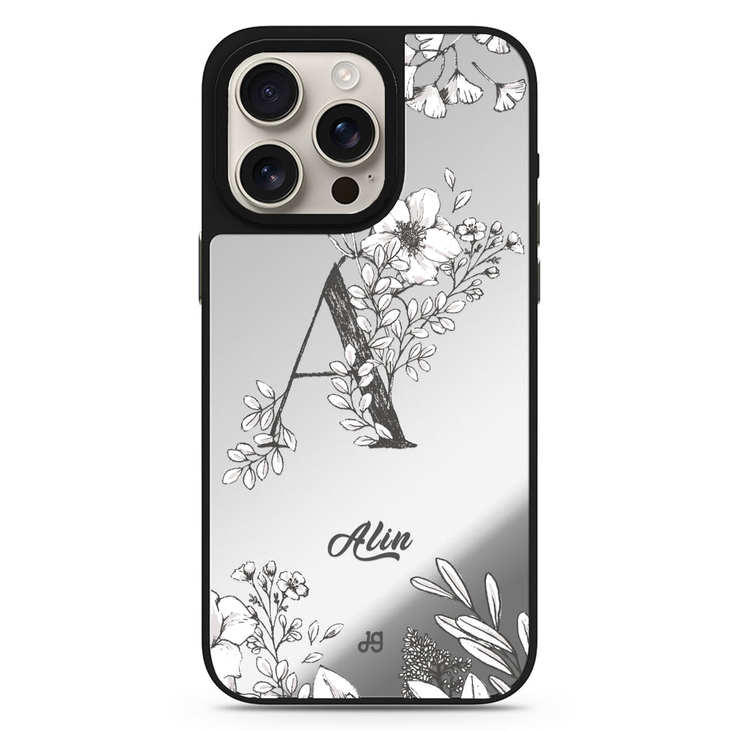 Vintage Floral Monogram Magsafe 兼容鏡面手機殼
