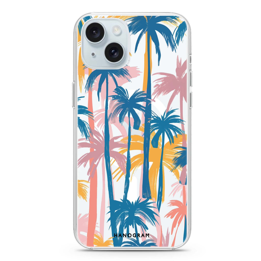 Palm Paradise iPhone 15 Magsafe 兼容水晶透明保護殼