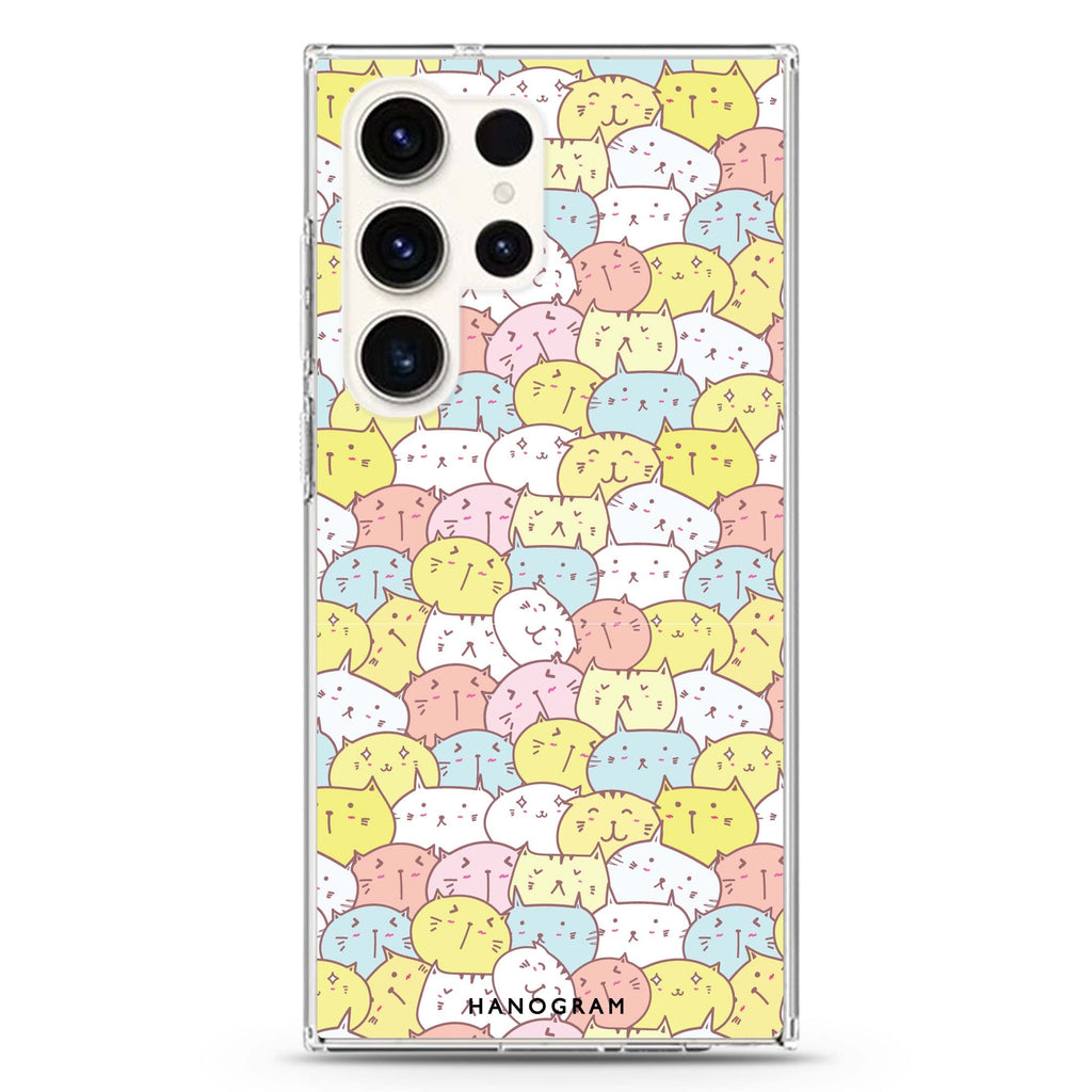 Meow Melodies Samsung Galaxy Ultra 透明保護殼，適用 S26/S25/S24/S23 Ultra，圖1