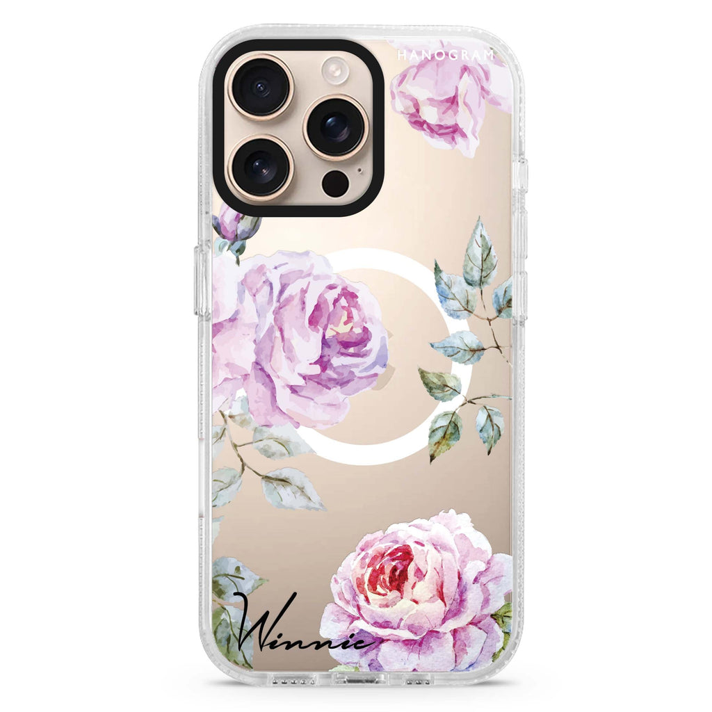 Classic Floral Magsafe 兼容水晶透明保護殼