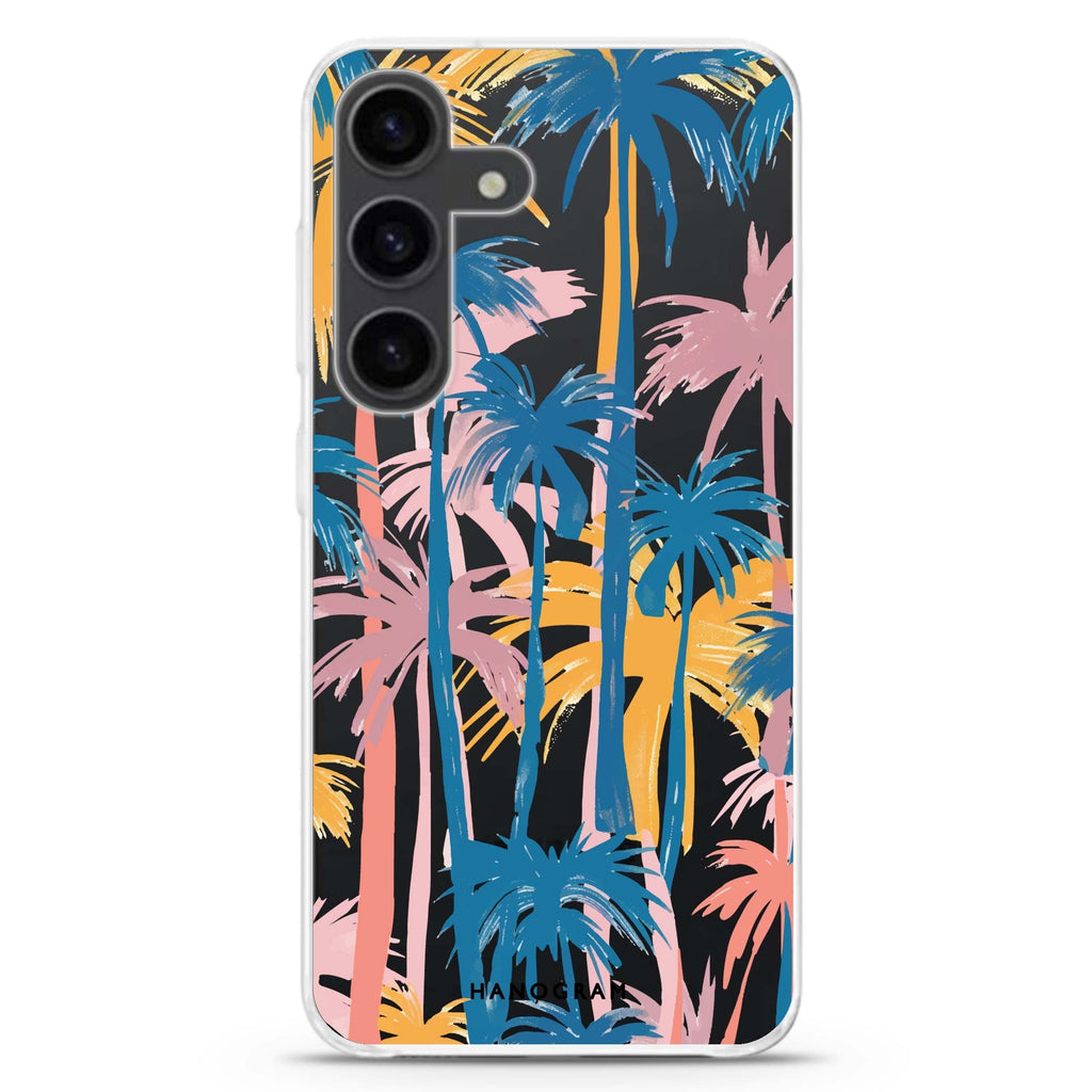 Palm Paradise Samsung Galaxy S26/S25/S24 水晶透明保護殼正面展示